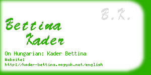 bettina kader business card